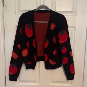 Cider Black and Red Tomato Cardigan